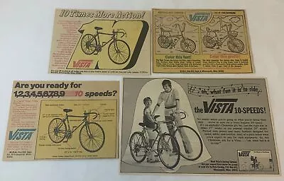Lot Of Four 1970s VISTA Bicycle Ads ~ EsquireTorino Coquette • $12.11