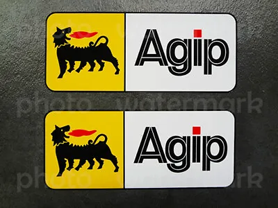 2pc Agip Stickers Decals Oils Lubricants Pegatinas ENI Racing Sponsor MotoGP V2 • $5.80