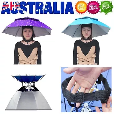 $21.57 • Buy Fishing Umbrella Hat Foldable Sunscreen Shade Head Umbrella Camping Headwear Cap