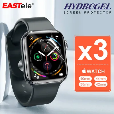 $6.95 • Buy 3x For Apple Watch 6 5 4 3 2 SE 44/40/42/38mm IWatch HYDROGEL Screen Protector
