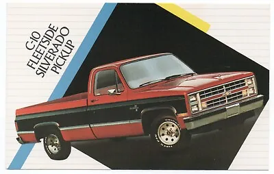 1986 Chevrolet C-10 FLEETSIDE SILVERADO Pickup: Dealer Promo Postcard UNUSED VG+ • $9.98