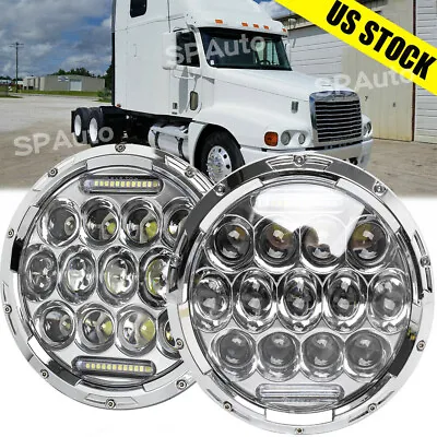 Pair For Freightliner Century Class 7inch Round LED Headlights Hi/Lo Beam Light • $50.99