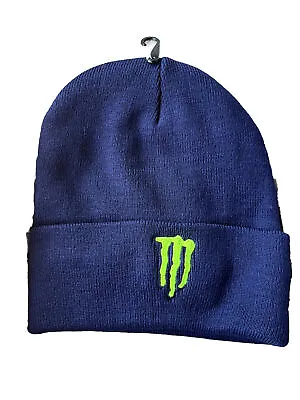 Monster Energy - Blue Winter Hat- Brand New And Sharp - Fold Up Style- One Size • $15.95