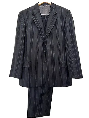 Vintage Paul Smith London 00s Suit Dark Blue Striped 44 34 Italy Weller Dolce • $90