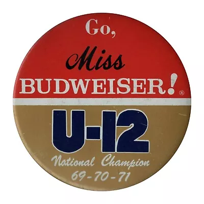 Vtg. 70s Bernie Little's Miss Budweiser Race Boat Button Pin Anheuser-Busch Beer • $8.95