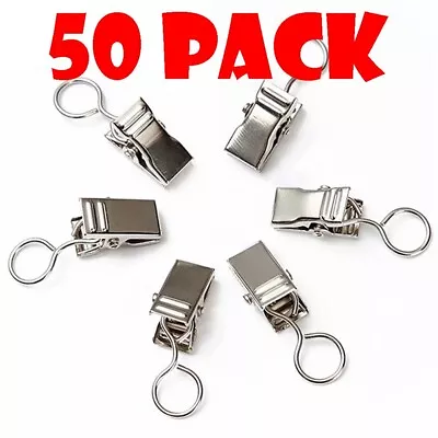 50pcs Metal Spring Clasp Hanging Hook Clips For Curtains Tapestry Posters • $9.99