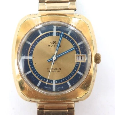 $99 • Buy  Royce 17J Incabloc Cal. 1950/51 11-382 Date Mens Watch.