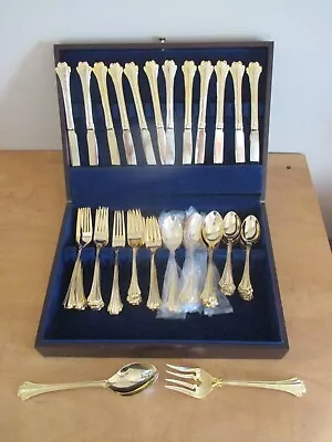 FB Rogers Gold Electroplate Flatware Service For 12 W/ (no) Storage Chest • $54