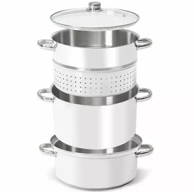11-Qt Stainless Steel Fruit Juicer Steamer Pot Stove Top W/ Tempered Glass Lid • $88.96