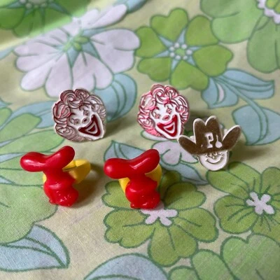 $18 • Buy VINTAGE Plastic Prize Rings | 1970's | Ronald McDonald | Set Of 5