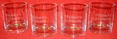 Set 4 New Makers Mark Bourbon Whiskey Kentucky Etched Rocks Glasses 8 Oz More Av • $21.88