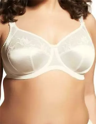 Elomi 34J  White Caitlyn  LARGE FULL CUP Side Support  Underwire Bra Style 8030 • $36.95