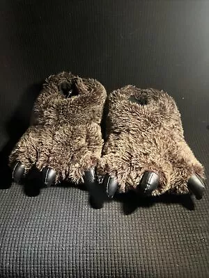 Grizzly Bear Paw Slippers Furry Animal Feet Claw Mens Size 9 -10 Footmoji • $19.98