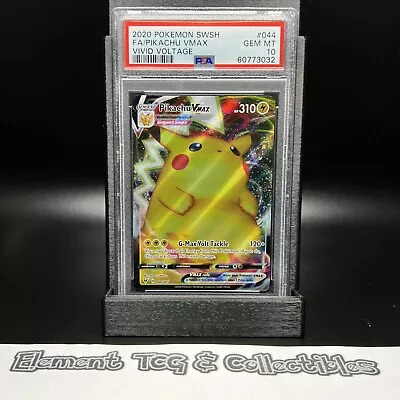 $39.99 • Buy PSA 10 PIKACHU VMAX 044/185 Vivid Voltage UltraRare GEM MINT Pokemon Card