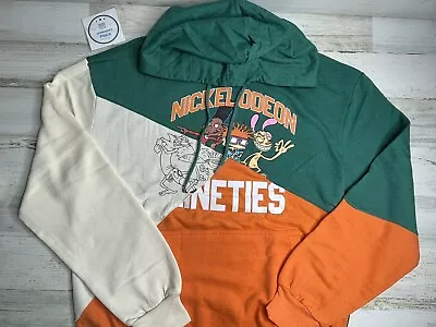 Nickelodeon 90s Nineties Hoodie Sweatshirt Mens  Hey Arnold Rugrats Size L NWT! • $19.99