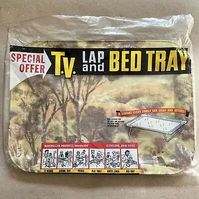 Vtg Marsh Allen Retro 60's Woods Scene Metal TV Dinner Lap Bed Tray Folding Legs • $32.89