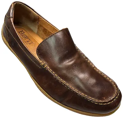 Born Watson Slip On Loafer Driving Shoes Mens Size 10.5 M Brown Leather Moc Toe • $38