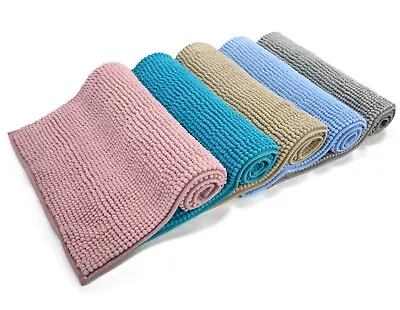 Soft Non Slip Thick Shaggy Noodle Bobble Loop Bath Mat Pedestal Super Absorbent • £7.99