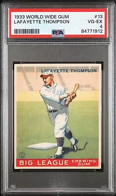 1933 Goudey World Wide Gum #13 Lafayette Thompson Dodgers PSA 4 • $125