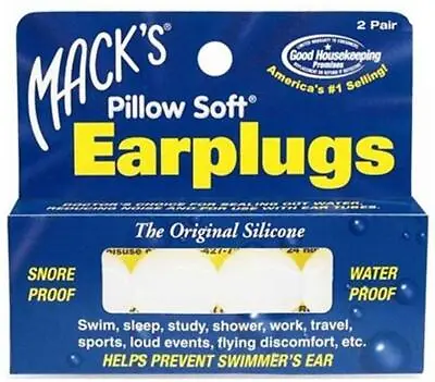 Macks Pillow Soft Ear Plugs White (2 Pairs) • £4.95