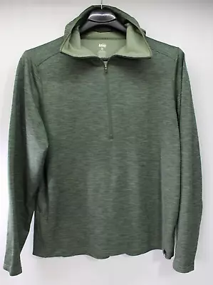 Rei  Co Op  Men's Xl    Green Hooded Pullover  1/2 Zip  Light Weight Jacket • $25