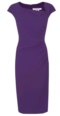 £87.99 • Buy Designer LK BENNETT Davina Shift Dress Size 6 -USED ONCE-side Ruched Knee Length