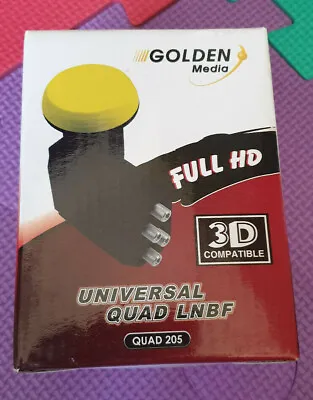 LNB 3D Compatible - QUAD 205 - Full HD - Golden Media High Gain Universal • $15