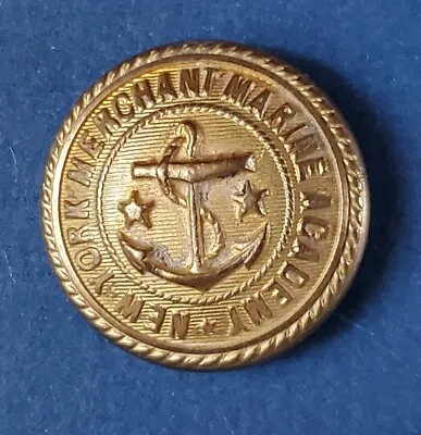 Bb NEW YORK MERCHANT MARINE ACADEMY SCHOOL UNIFORM BUTTON Medium Albert SU 258 • $10