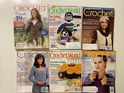 $24 • Buy Lot Of 6 Crochet Magazines Fall 2013, June 2015, July 2008, Sep 2006, June 2009,