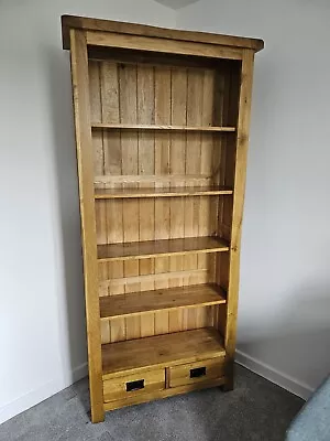 Tall Natural Oak Bookcase Used. In Good Condition With Two Draws At Base. • £102.85