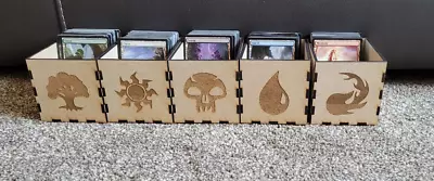 Mtg Land Station Deck Box Card Storage MDF Mana Symbols Magic The Gathering  • £5