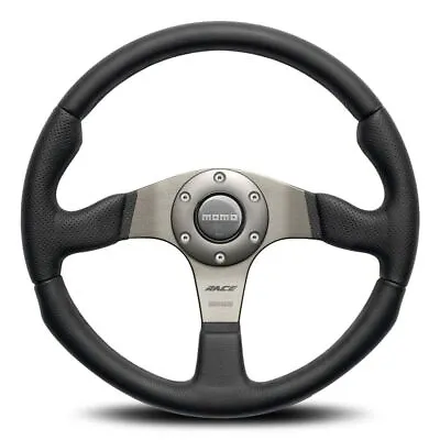 Genuine MOMO Race Black Leather 350mm Steering Wheel • $349.95