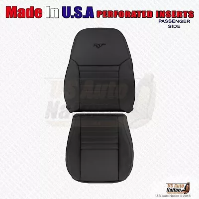 Passenger Bottom & Top Leather Cover Black For 1999 2000 2001 Ford Mustang GT • $298.77