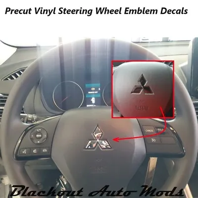 Gloss Black Vinyl Steering Wheel Emblem Overlay Decal For 2013-2019 Outlander • $5.79