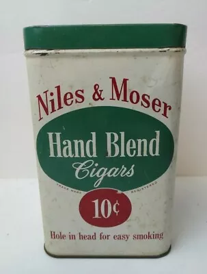 Vintage Niles & Moser  Hand Blend Cigars  Tobacco Tin Box Indiana • $12.50