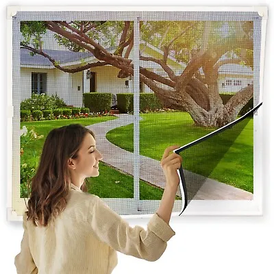 HEFTMAN Magnetic Window Insect Screen Mesh Net Adjustable 122x109cm Mosquitoes • £10.49