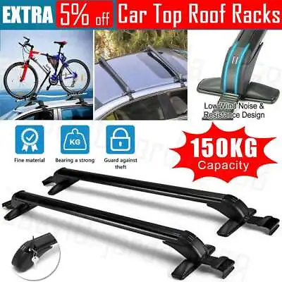 Universal Car Top Roof Rack Cross Bars Aluminum Alloy Aero Lockable 100CM AU • $55.89