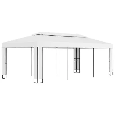 $288.95 • Buy White Gazebo Double Roof 3x6m Garden Pavilion Outdoor Event Party Tent Shelter