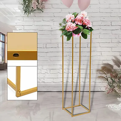 Gold Flower Vase Stand Metal Road Lead Wedding Centerpiece Rack Party Decoration • $25.65