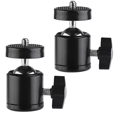 $10.95 • Buy 2 X 360 Swivel Mini Ball Head Tripod Ballhead 1/4  Mount Bracket Canon Nikon