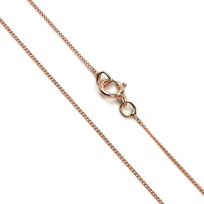 Fine 9ct Rose Gold Diamond Cut Curb Chain 16 18   Inches 375 0.5mm Curb • £42