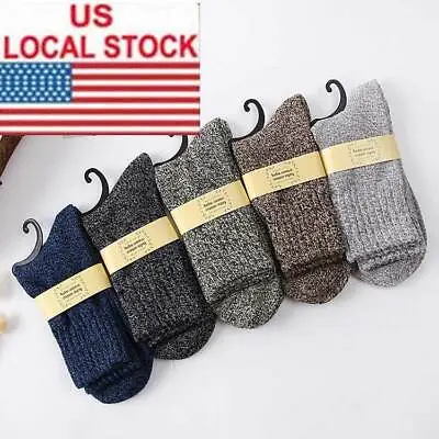 5 Pairs Men's 80% Wool Mixture Angora Cashmere Warm Soft Thick Casual Soft Socks • $9.99