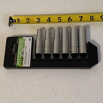 Pittsburgh 3/8  Drive 6 Pc E-Socket Set Size E10 E11 E12 E14 E16 E18 Chrome • $16.24