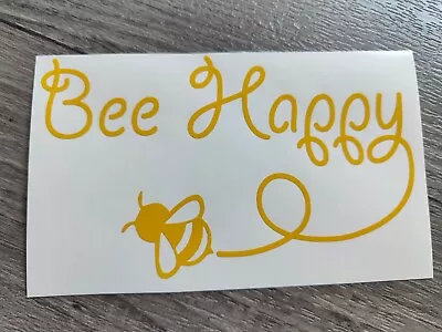£2.40 • Buy BEE HAPPY Bumblebee Home Vinyl Decal Sticker. Car, Bumper, Wall, Window 