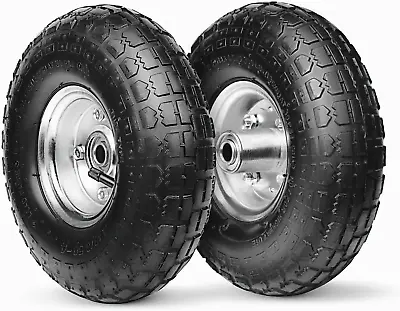 (2 Pack) 10″ Heavy-Duty Replacement Tire Wheel - 4.10/3.50-4″ For Hand Trucks • $36.01