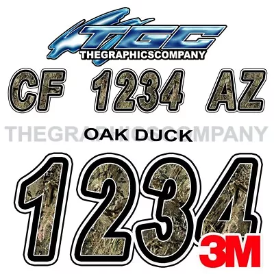 Oak Duck Custom Boat Registration Vinyl Decals Stickers Your Numbers Lettering • $26.99