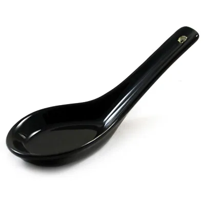 Soup Spoon - Black Ceramic Ramen & Miso Japanese Style Spoon • £6.95