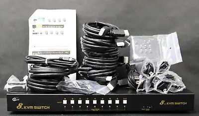 CKLau 8 Port Kvm Switch - (with Cables USB Rack Mount Wired Remote) • $179.99