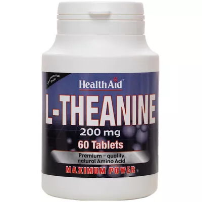 HealthAid L-Theanine 200mg 60 Tablets Vegetarian Vegan Free From Gluten Wheat • £14.10