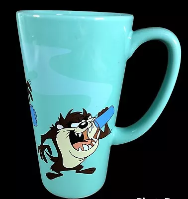 VTG TAZMANIAN DEVIL Coffee Mug WARNER BROS. STUDIO Teal Tall 16 Oz • $14.95